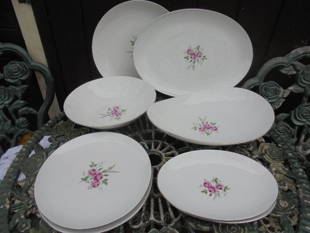 Div. Schalen / Borden Eschenbach Bavaria met roze roosjes, Antiek en Kunst, Ophalen of Verzenden