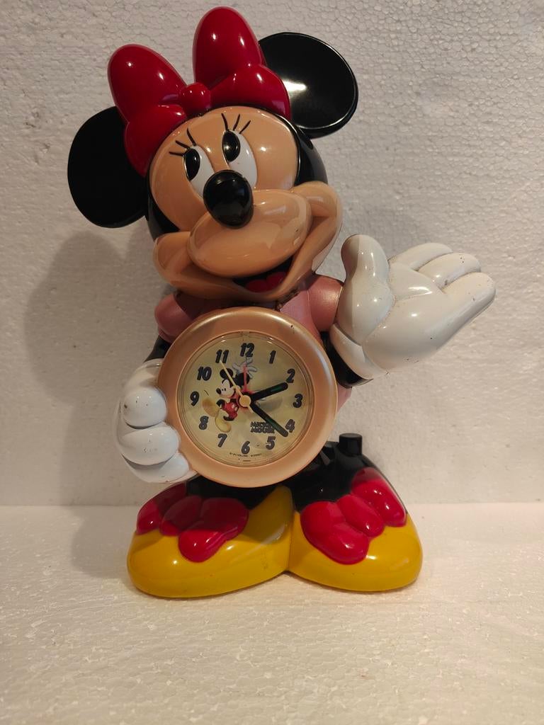 Vintage zeldzame Minnie Mouse muzikale wekker, werkend, Verzamelen, Disney, Verzenden, Mickey Mouse, Gebruikt, Beeldje of Figuurtje