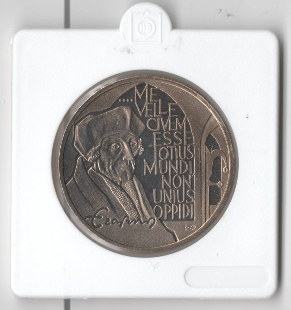 Munt: 2½ ECU 1991 Erasmus van Rotterdam, Ophalen of Verzenden, Vóór koninkrijk, Overige waardes, Losse munt