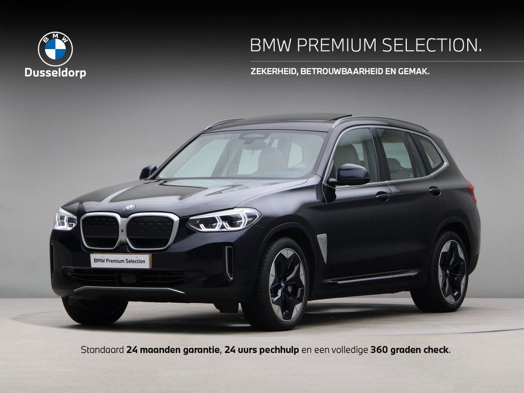BMW iX3 High Executive 80 kWh SoH 99% (bj 2021, automaat), Auto's, BMW, Automaat, Achterwielaandrijving, Gebruikt, Zwart