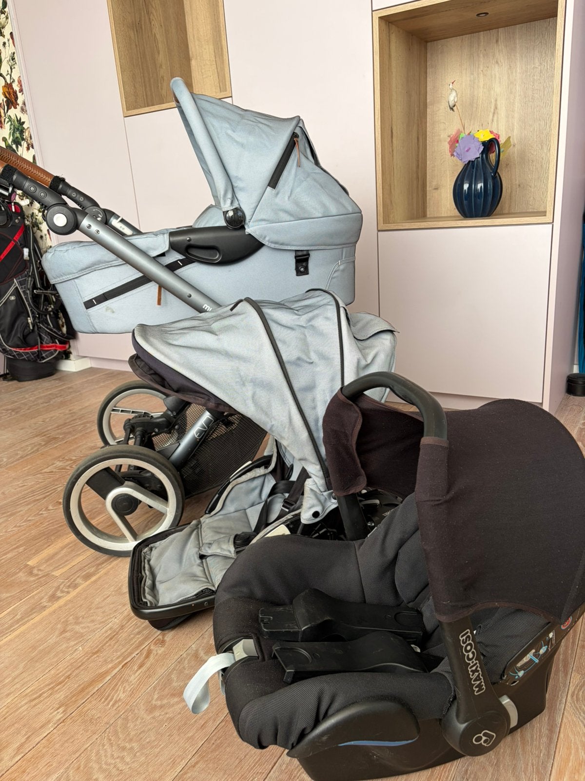 Mutsy Combiwagen met Reiswieg, Stoel en Maxi-Cosi, Ophalen, Gebruikt, Combiwagen, Mutsy