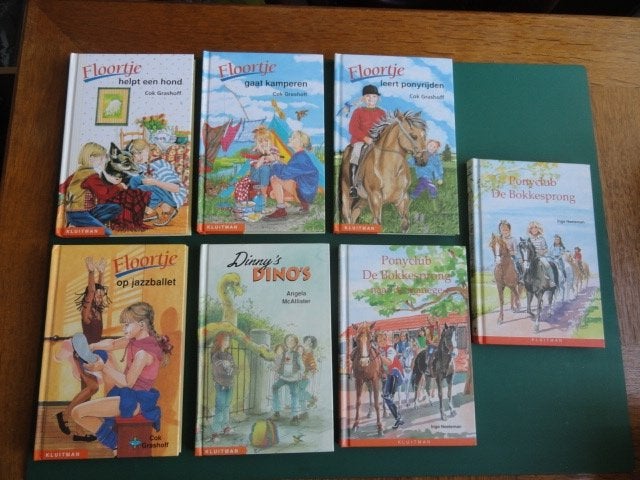 7 Kluitman Kinderboeken (Floortje/Dinny's Dino's/Ponyclub), Verzenden, Zo goed als nieuw, Fictie algemeen