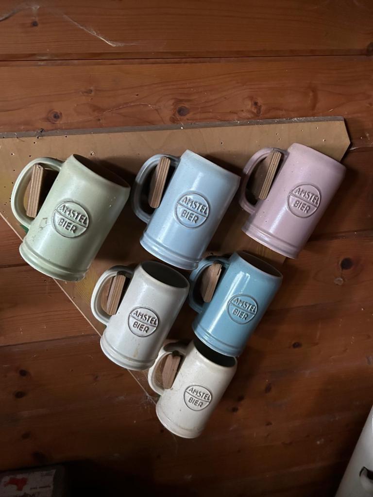 Set van 6 Amstel Bier pullen in diverse kleuren, Verzamelen, Biermerken, Ophalen of Verzenden