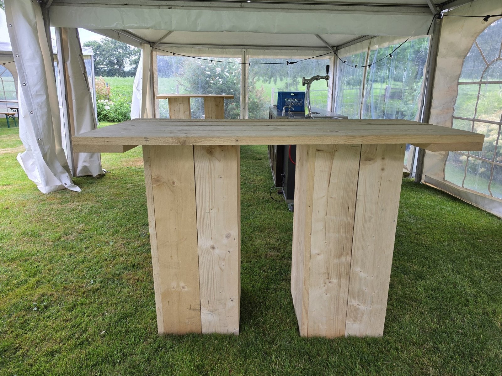 NIEUW! Steigerhouten Statafel 80x160cm, Huis en Inrichting, Ophalen, Gebruikt