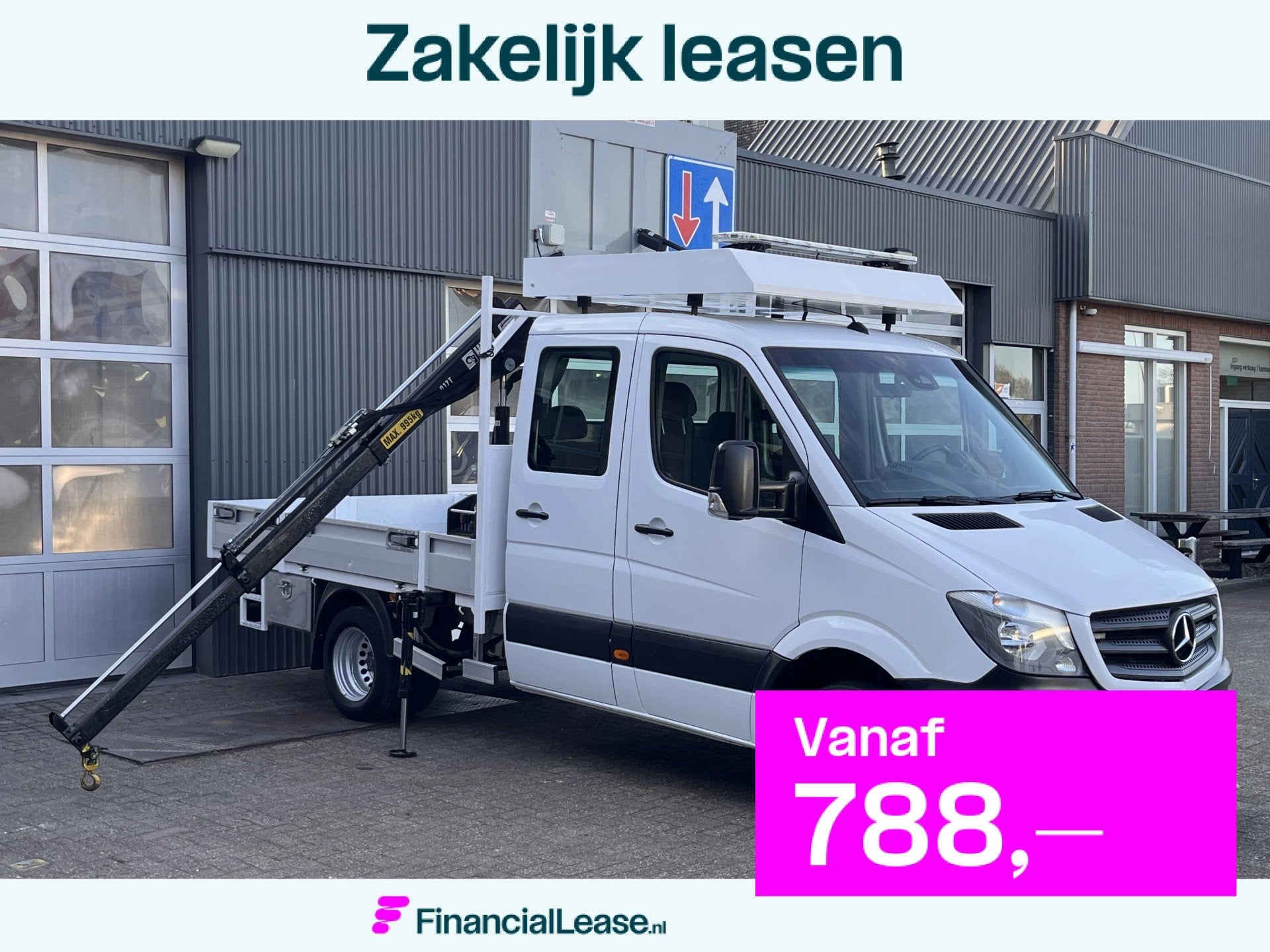Mercedes-Benz Sprinter 513 CDI Hiab Laadkraan 018T Trekhaak, Automaat, Stof, 4 cilinders, Wit