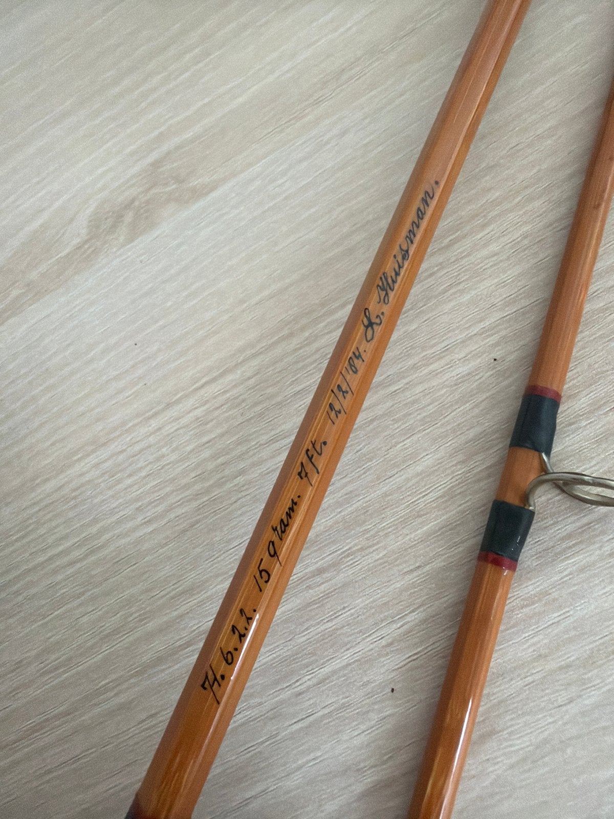 Leen Huisman 7ft 15g Spin Vlok Hengel Splitcane, Watersport en Boten, Ophalen, Gebruikt, Werphengel