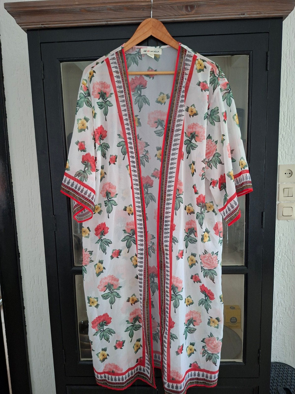 H&M Coachella Kimono Maat S - Bloemenprint, H&M Coachella, Ophalen of Verzenden, Zo goed als nieuw