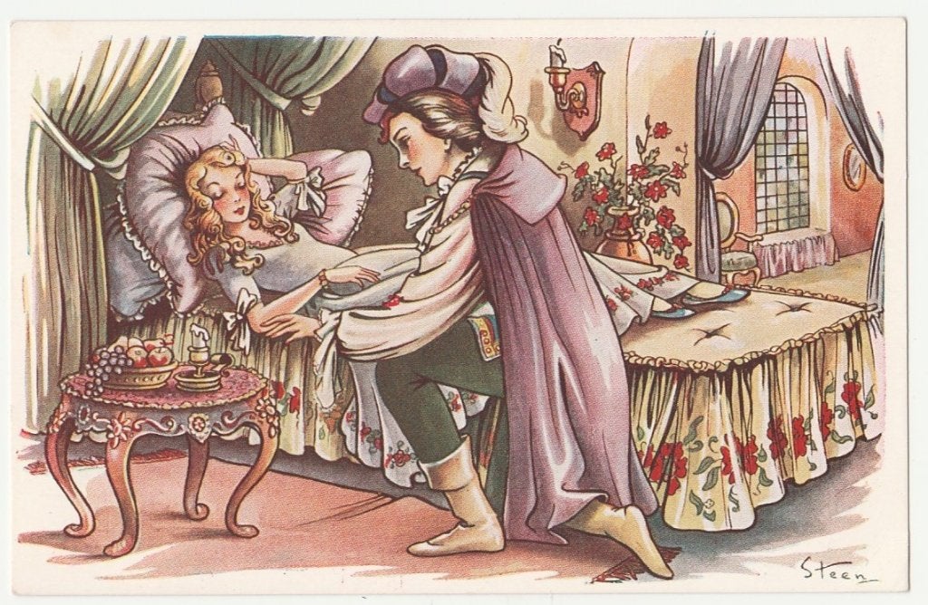Pax Steen.  Doornroosje.  Ned. Illustratoren.  Sprookjes., Verzamelen, Verzenden, 1940 tot 1960, Overige thema's