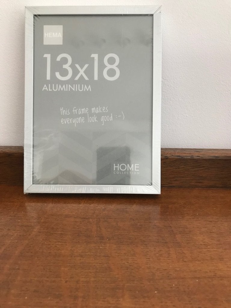 Nieuwe HEMA aluminium fotolijst 13x18 cm, Zilver, Metaal, Nieuw, Standaard fotolijst