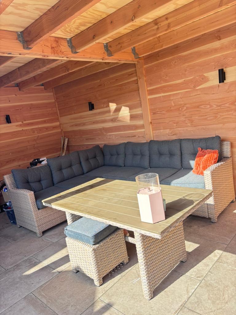 Mooie loungeset te koop!, Ophalen, Kunststof, Gebruikt, 6 zitplaatsen