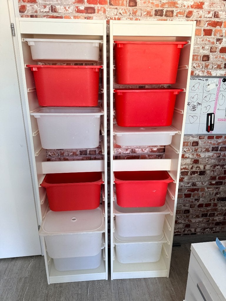 2 IKEA TROFAST kasten – compleet met bakken en deksels, Ophalen, Gebruikt