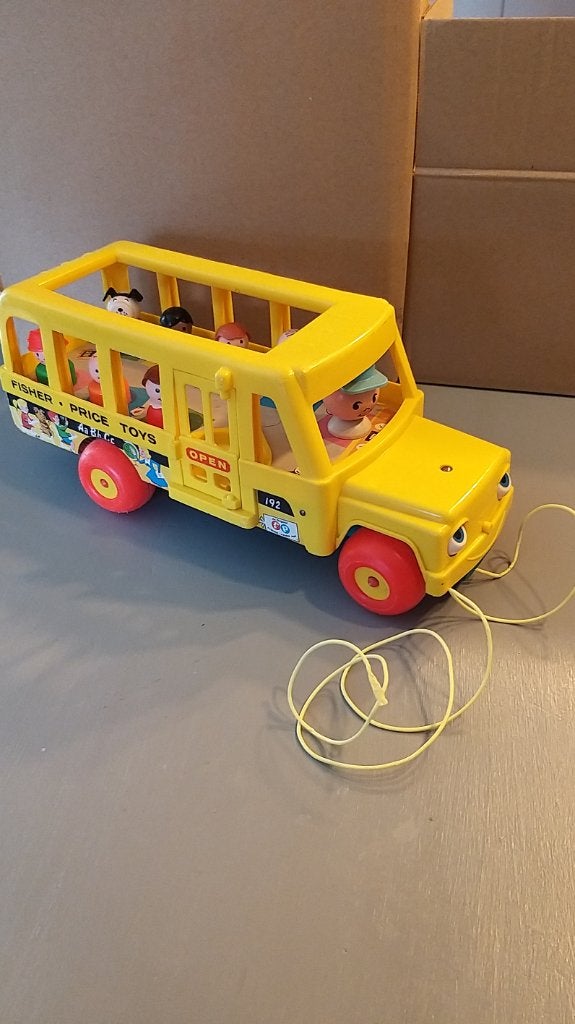 Fisher Price trek bus vintage 1965 compleet en werkend, Ophalen of Verzenden, Gebruikt, Duw- of Trekspeelgoed
