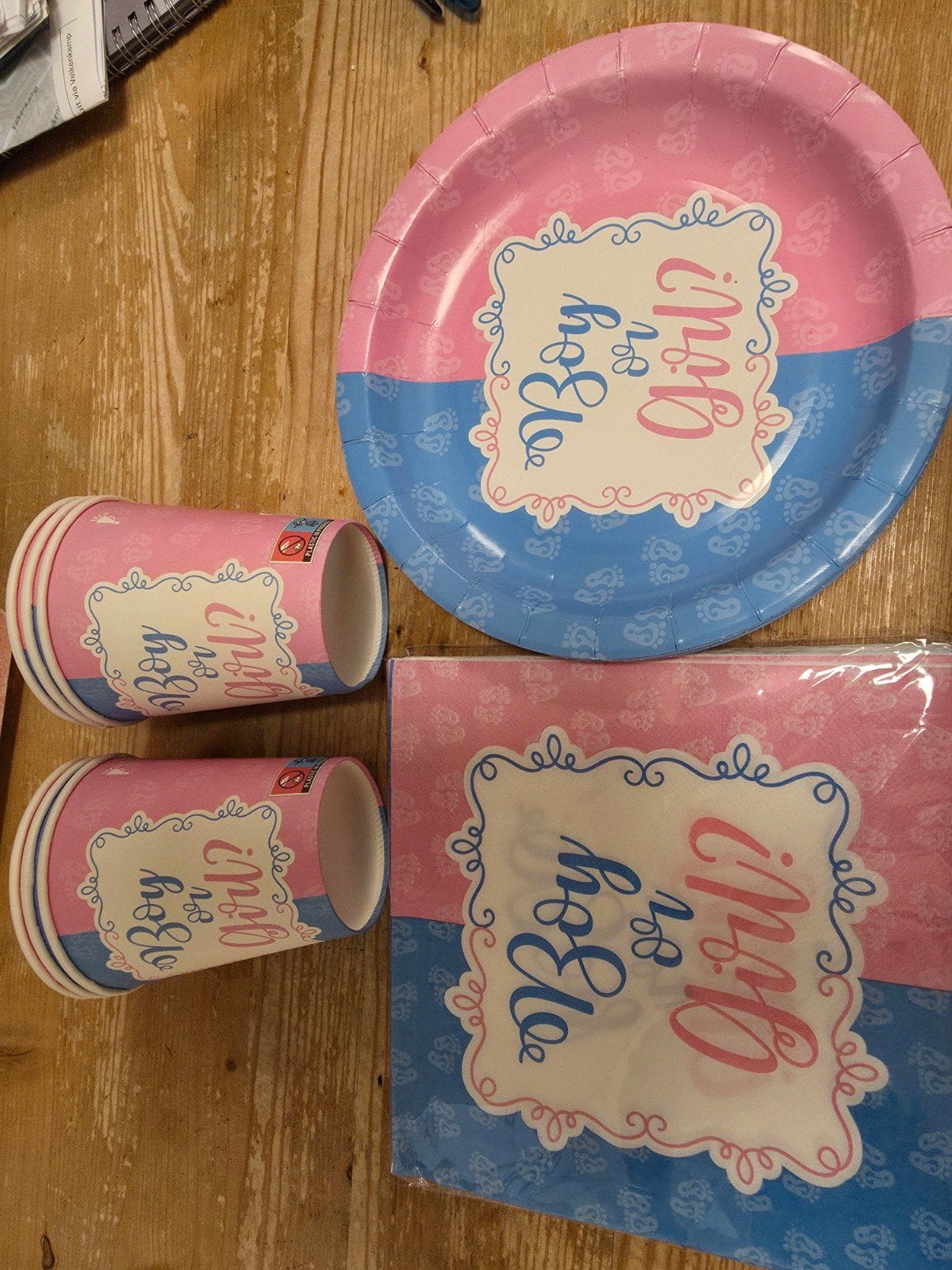 Gender Reveal Feestartikelen: Borden, Bekers, Servetten, Ophalen of Verzenden