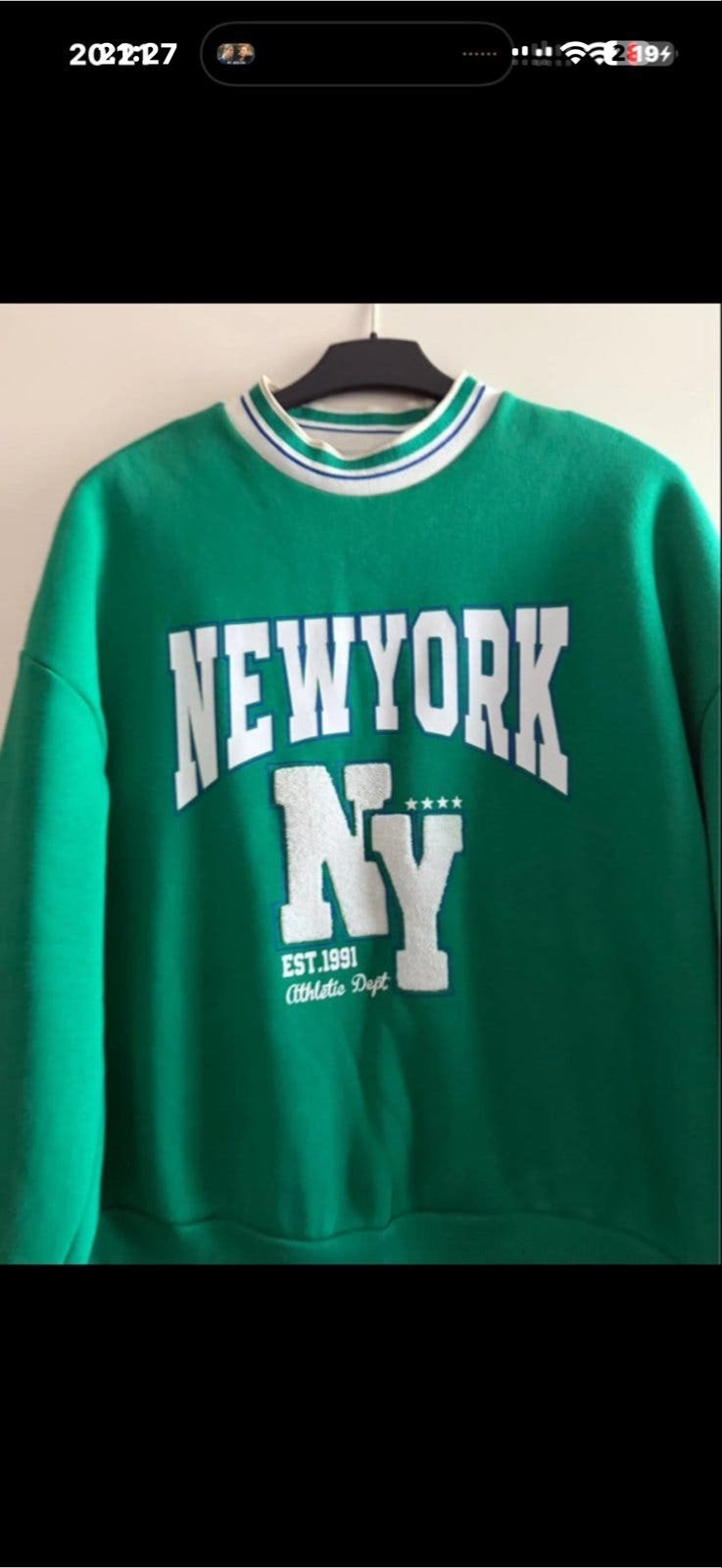 Groene New York NY sweater - Maat M, Kleding | Dames, Ophalen of Verzenden, Zo goed als nieuw, Maat 38/40 (M), Groen