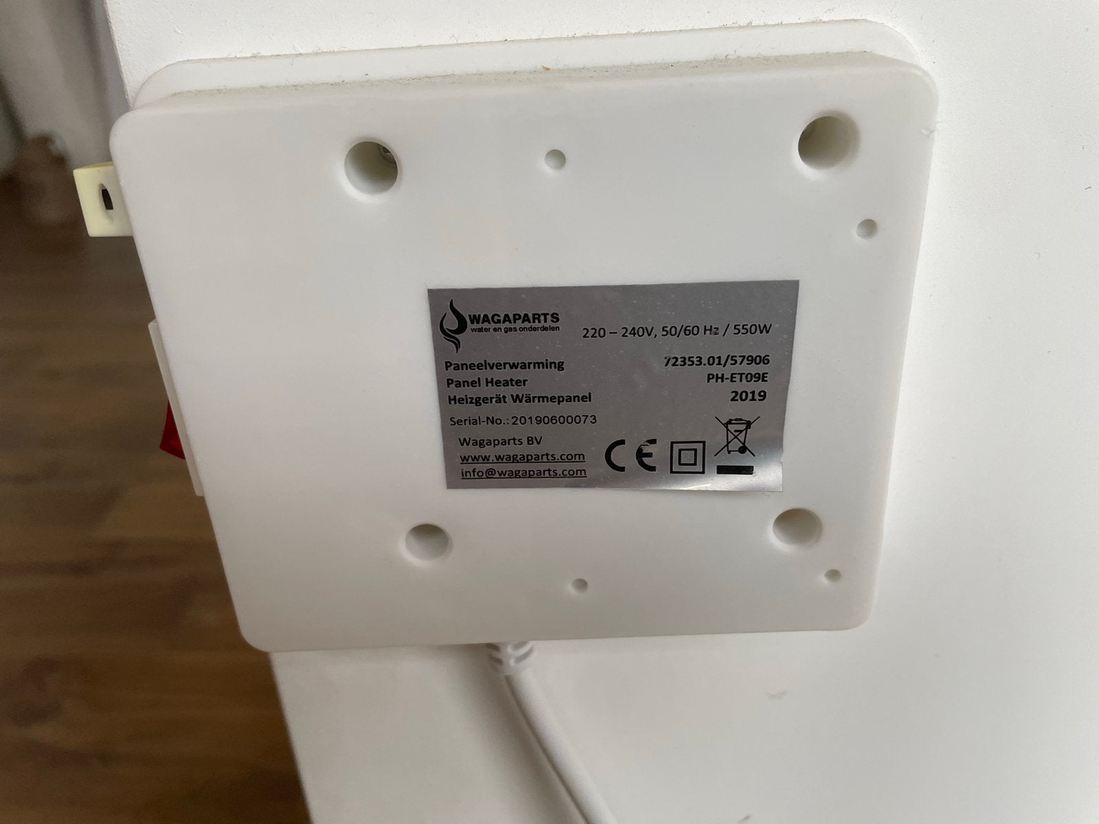 Wagaparts Paneelverwarming Paneel Heater 550W, Ophalen, Gebruikt, 500 tot 800 watt, Kachel