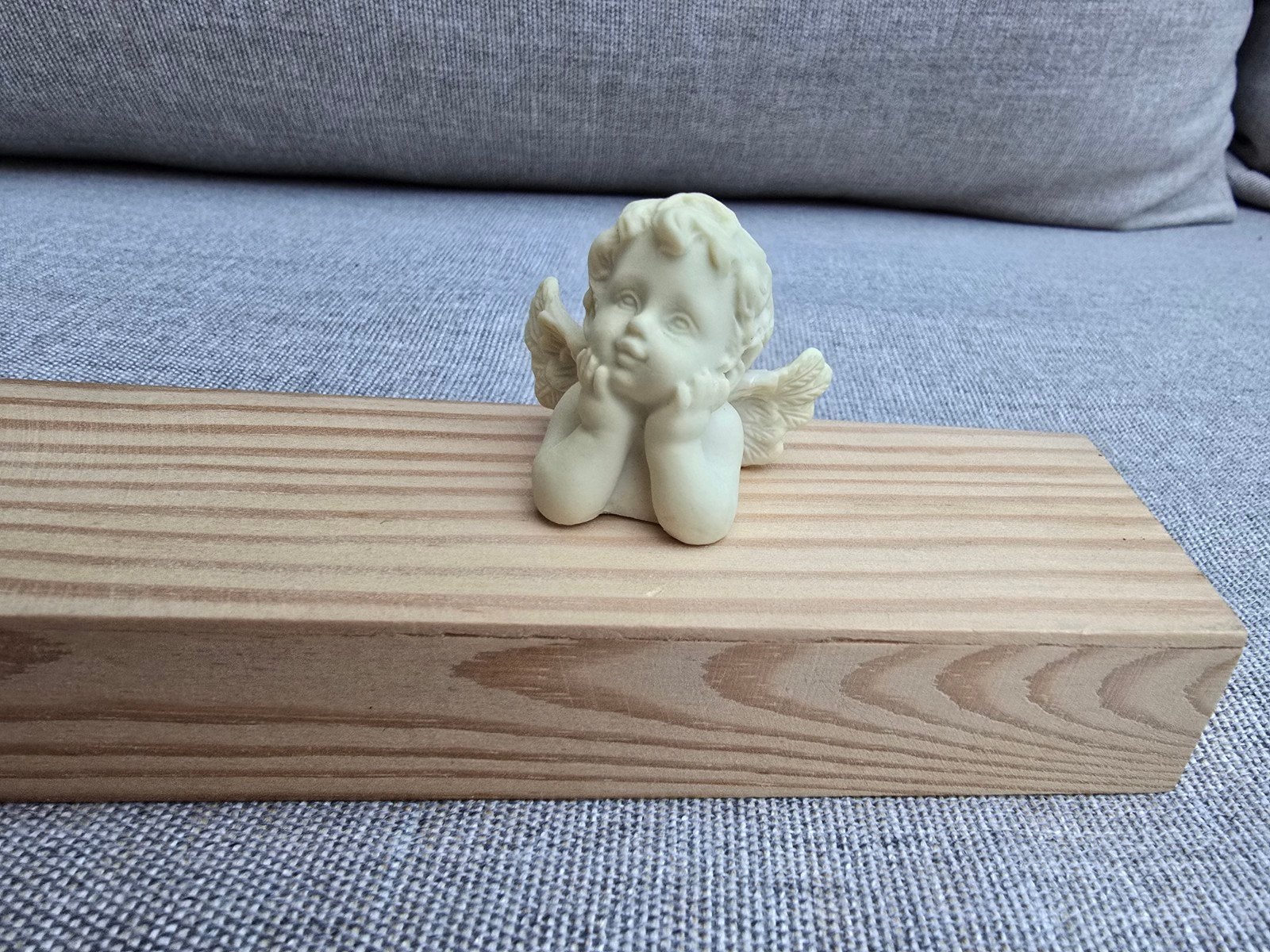 Klassiek crèmekleurig cherubijn / engelenbeeldje, Ophalen of Verzenden