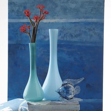 Leonardo Sacchetta Vaas 60 cm - glas/turquoise, Ophalen, Overige kleuren, Nieuw, Glas