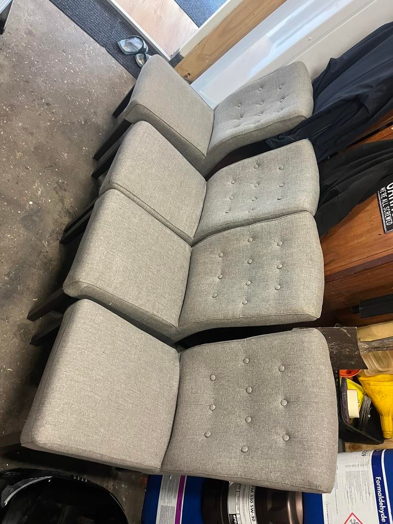 4 Pronto eetkamer stoelen, Huis en Inrichting, Stoelen, Ophalen, Gebruikt, Grijs, Vier
