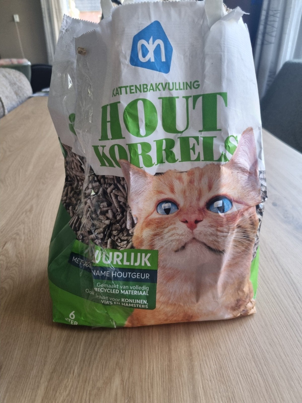 houtkorrels kattenbak, Ophalen of Verzenden, Gebruikt, Open
