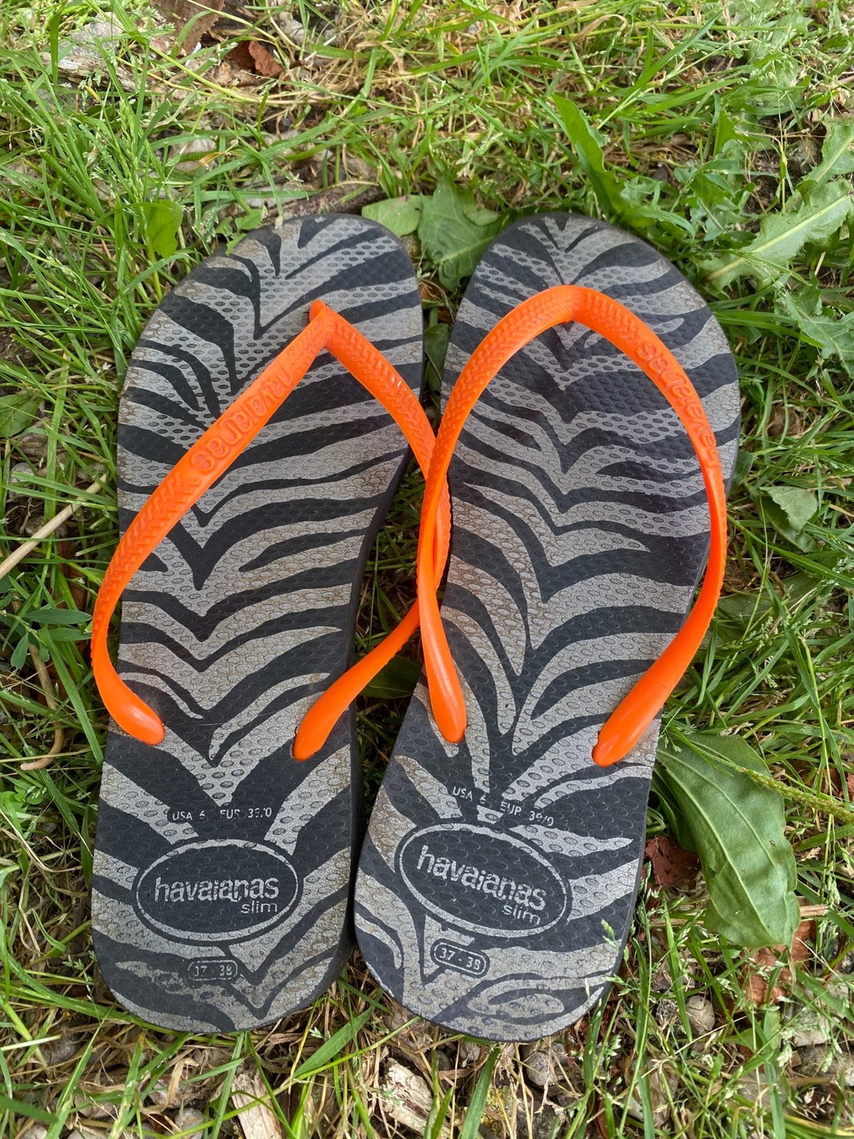Leuke Havaianas in nette gedragen staat mt 37/38, Slippers, Verzenden, Zwart, Gedragen