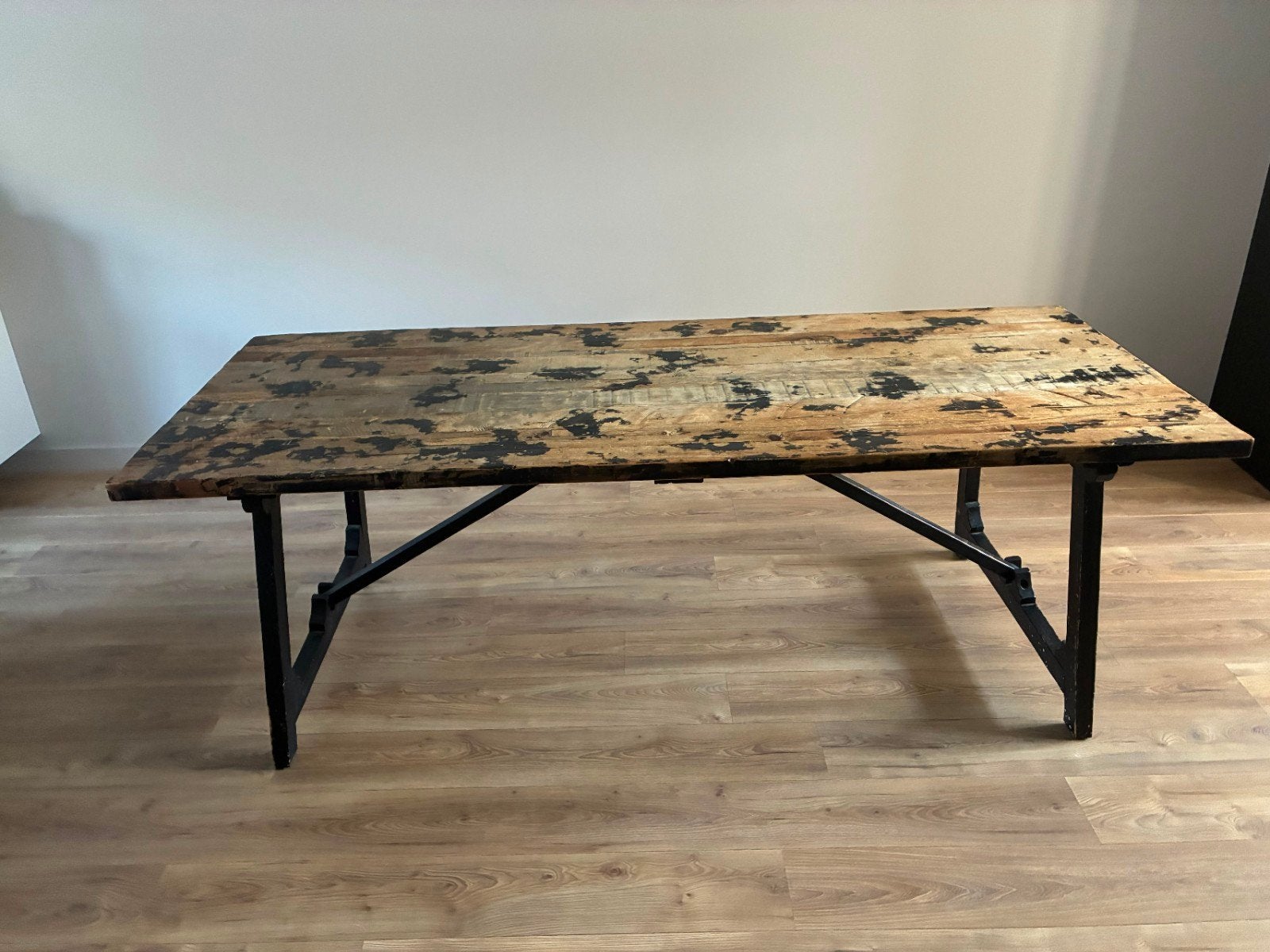 Eettafel Loods5 220x90 cm - Robuust en Stijlvol, Huis en Inrichting, Tafels | Eettafels, Gebruikt, 200 cm of meer, 50 tot 100 cm
