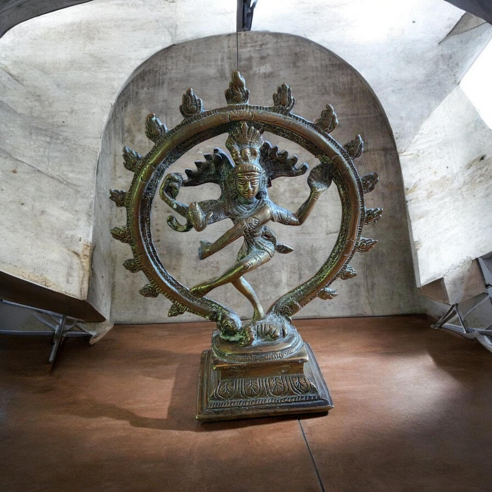 Mooi koperen beeld van Shiva Nataraja, Handgemaakt, Ophalen of Verzenden, 20 - 50 cm, Beeld
