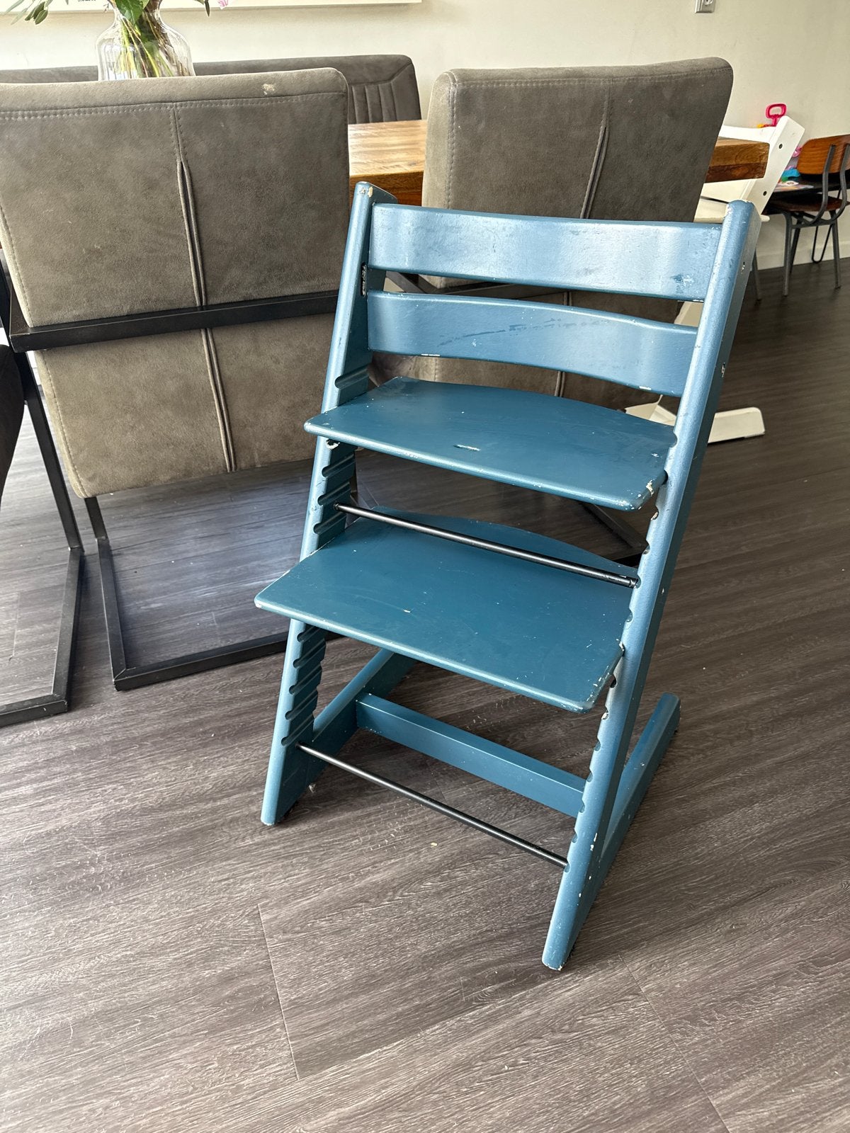 Stokke Tripp Trapp kinderstoel - Blauw, Ophalen, Gebruikt, Meegroeistoel, Aanschuifbaar