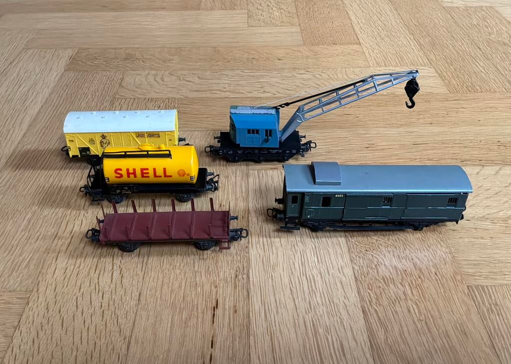 Te Koop: 5 vintage Marklin Wagons., Ophalen, Wisselstroom, Gebruikt, Wagon