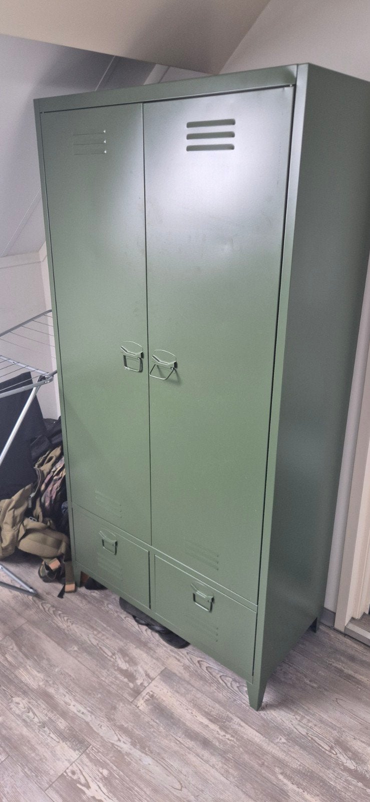 Kledingkast groen locker metaal, Ophalen, 50 tot 100 cm, Metaal, 150 tot 200 cm