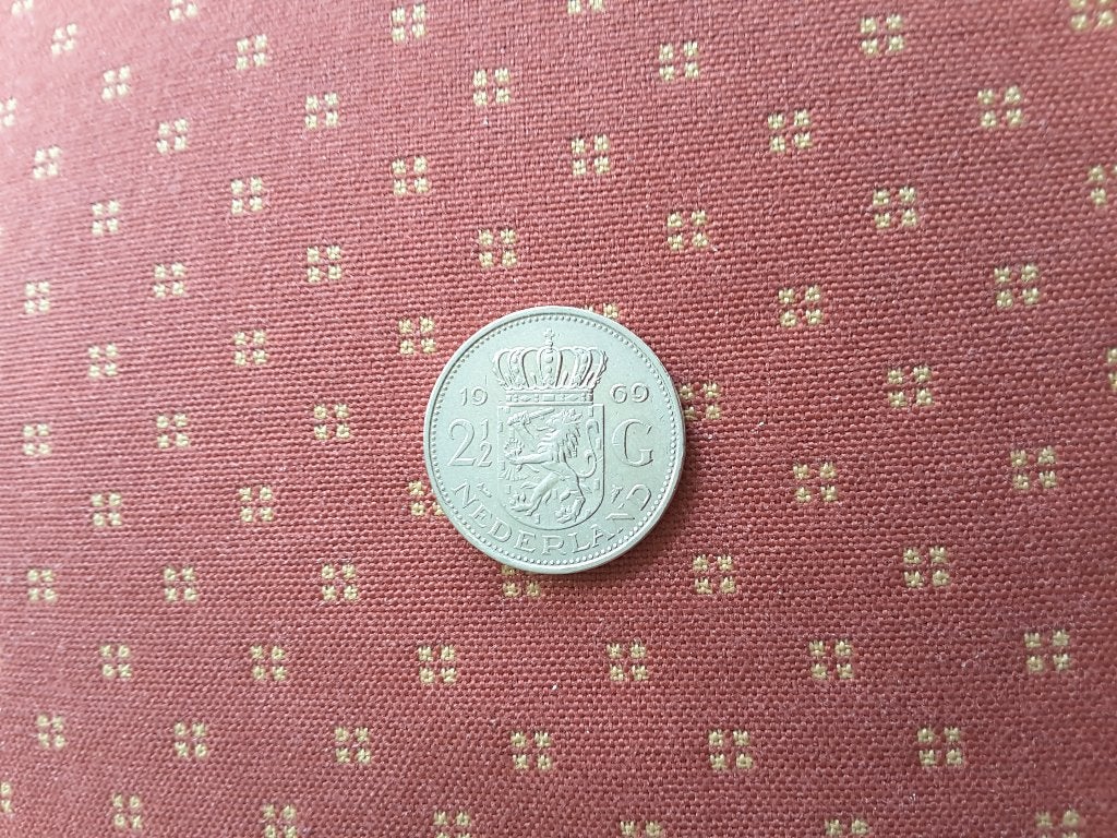 b 2​ 1/2 gulden (rijksdaalder) 1969 visje, zeldzaam., Verzenden, Koningin Juliana, 2½ gulden, Losse munt