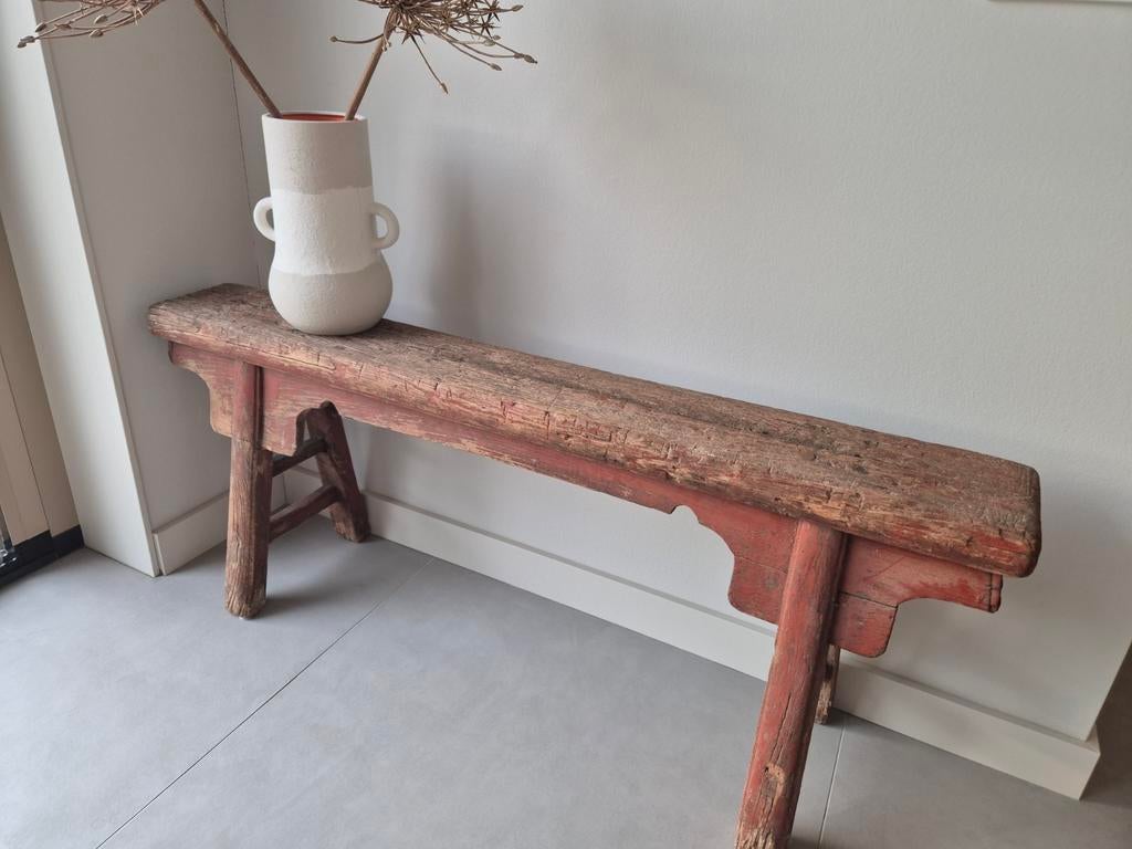 Authentieke Chinese bank van doorleefd hout, Ophalen