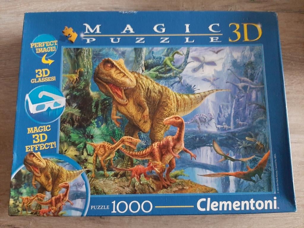 Clementoni Magic 3D Puzzel Dinosaurus 1000 stukjes, Ophalen of Verzenden, 500 t/m 1500 stukjes, Nieuw, Legpuzzel