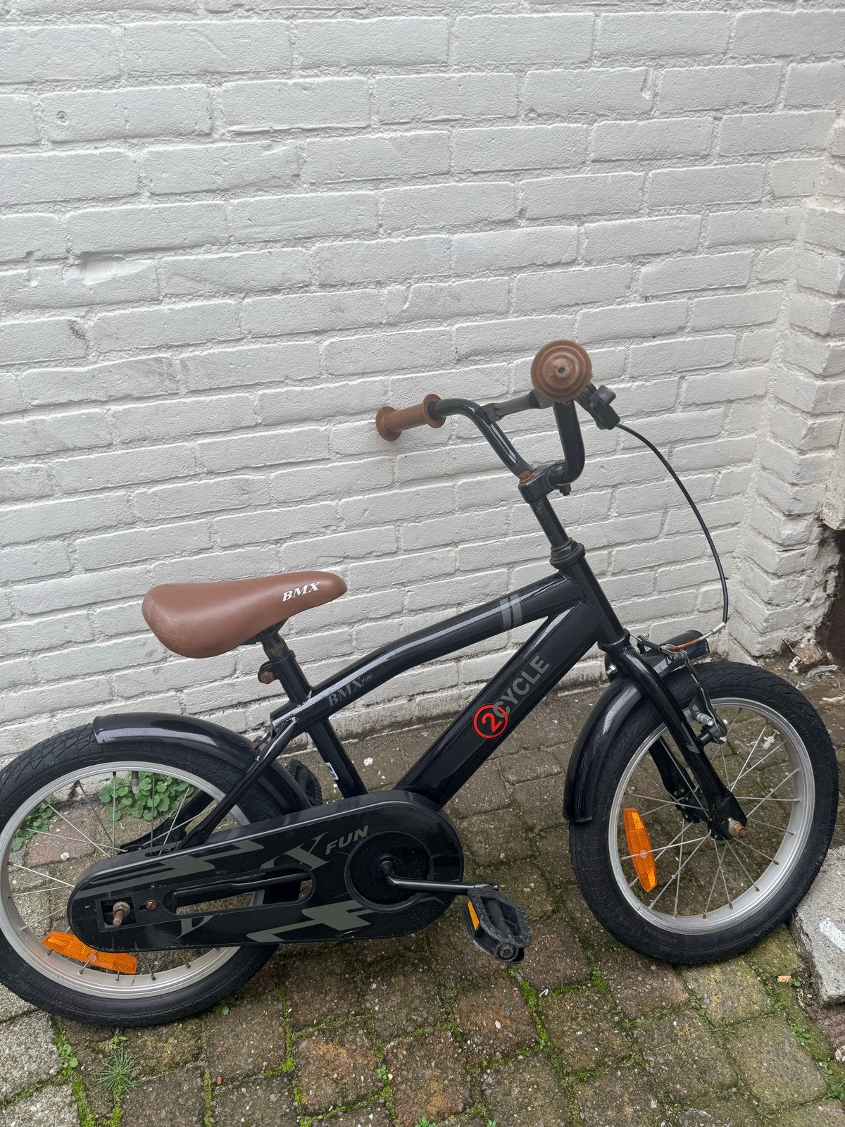 Zwarte BMX fiets 2Cycle Fun - 16 inch, Terugtraprem, Staal, Ophalen of Verzenden, 16 tot 20 inch