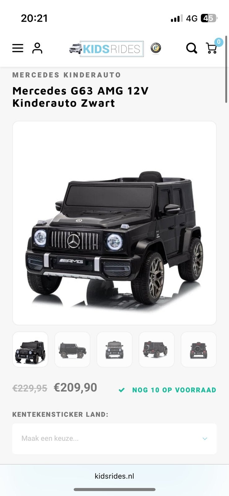 NIEUW IN VERPAKKING - Mercedes AMG G63 kinderauto, Ophalen, Nieuw