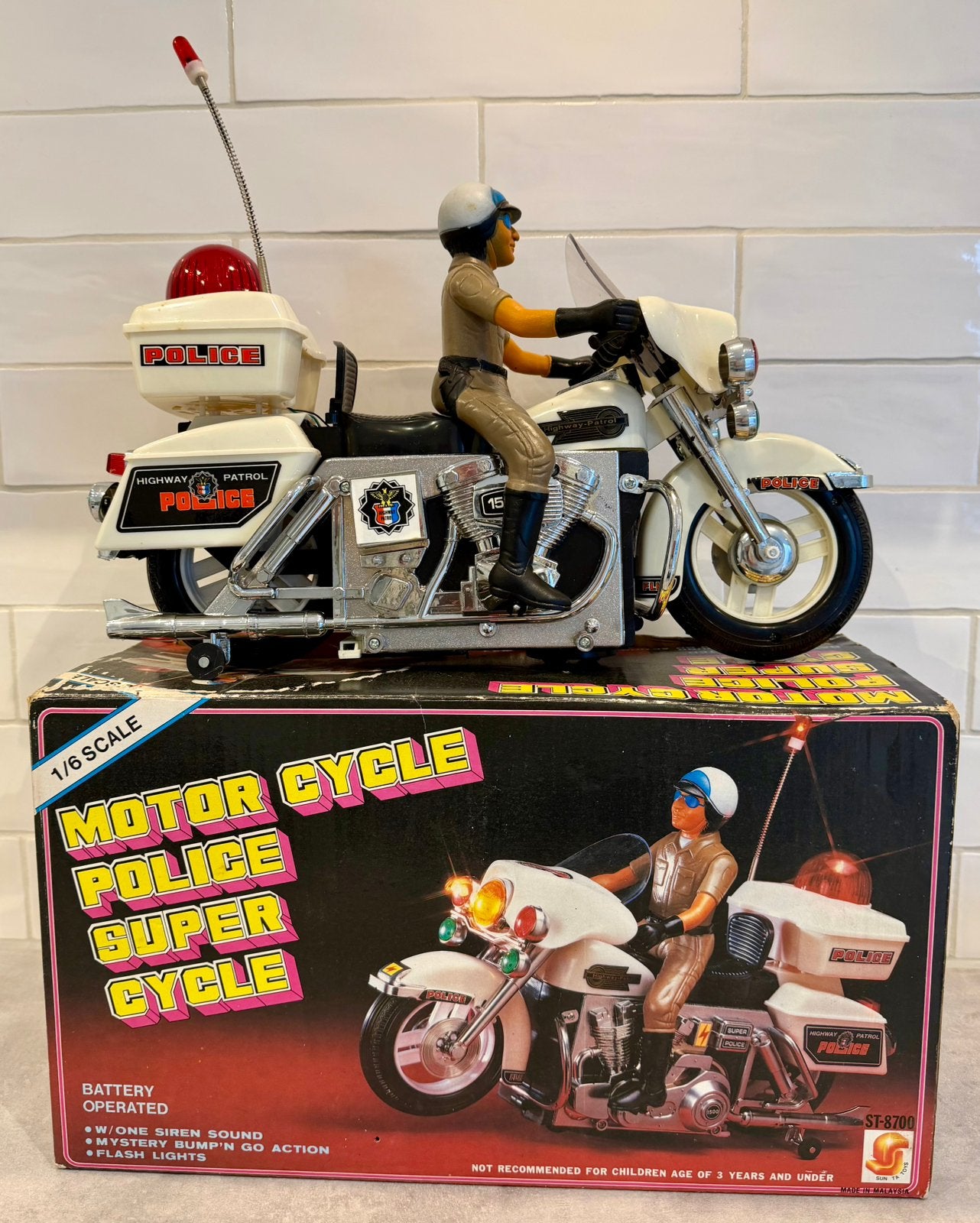 Vintage Sun Ta Toys Motor Cycle, Police Super Cycle. ‘80-s, Ophalen of Verzenden, Zo goed als nieuw