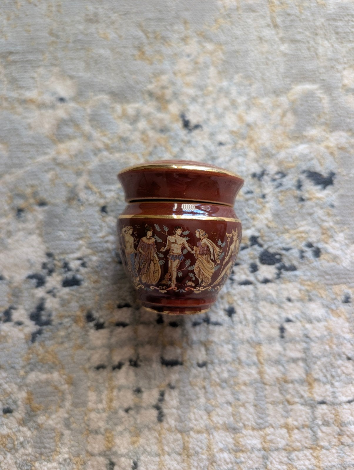 Vintage Grieks porseleinen potje met 24K goud, Ophalen