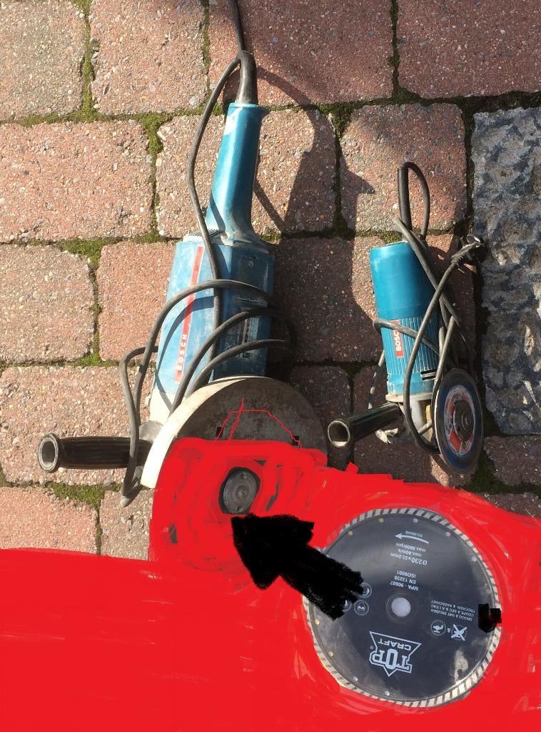 Bosch grote en kleine haakse slijpmachine, Ophalen, Gebruikt, 1000 watt of meer, Haakse handslijpmachine