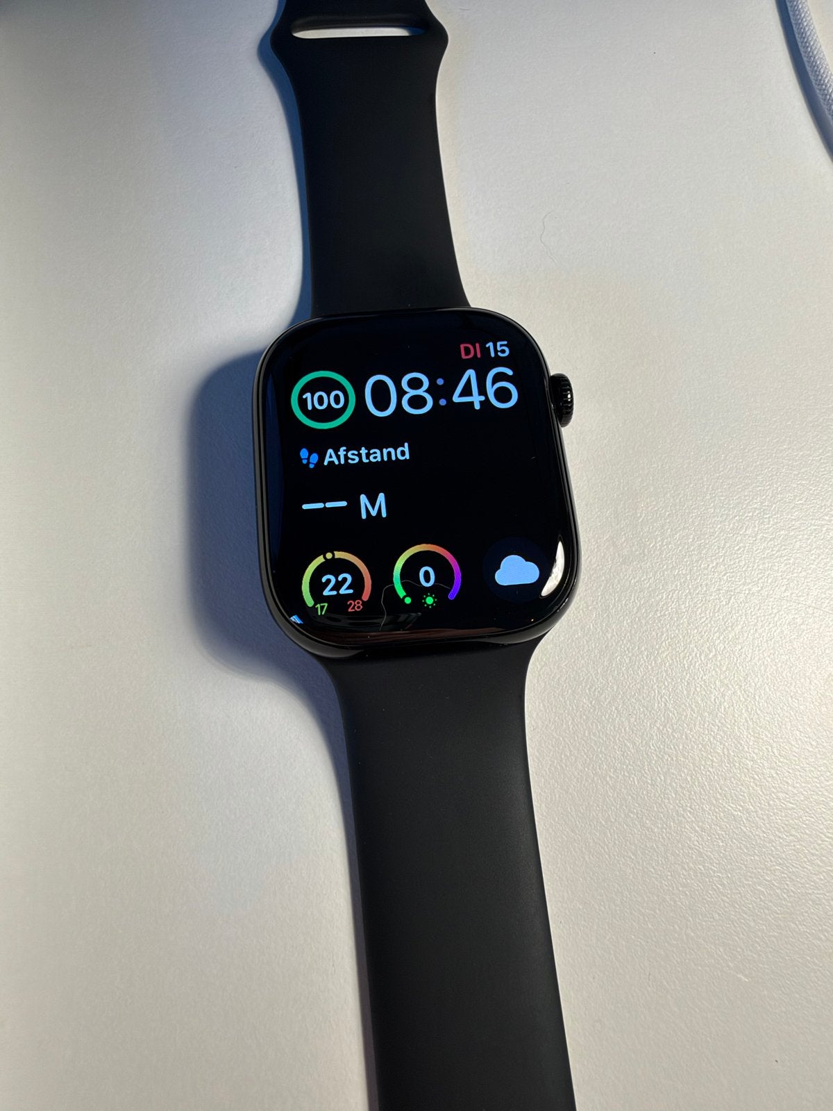 Apple Watch Series 11 Zwart 46mm - Zo goed als nieuw, Sieraden, Tassen en Uiterlijk, Afstand, Zwart, IOS, Ophalen of Verzenden