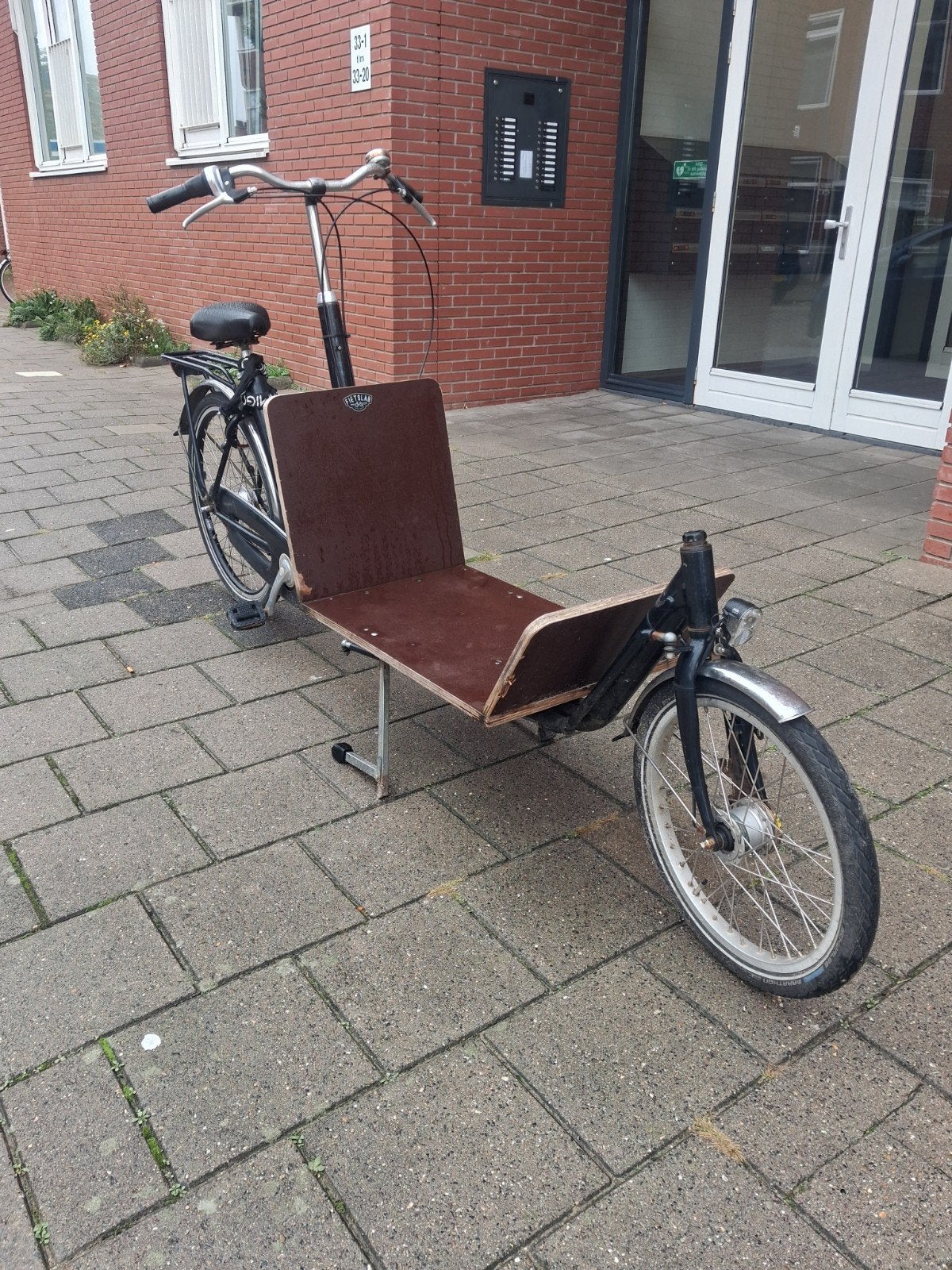 Bakfiets met houten bak - Ideaal voor transport, Ophalen, Gebruikt, Trommelrem, Goederen