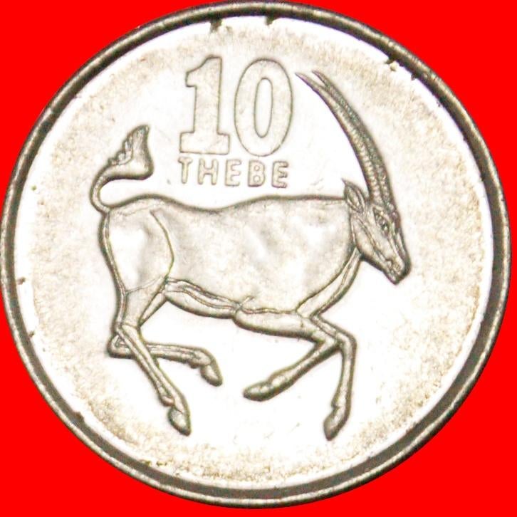 Ⰺ GAZELLE (1998-2008): BOTSWANA 10 THEBE 1998!, Ophalen of Verzenden, Overige landen, Losse munt