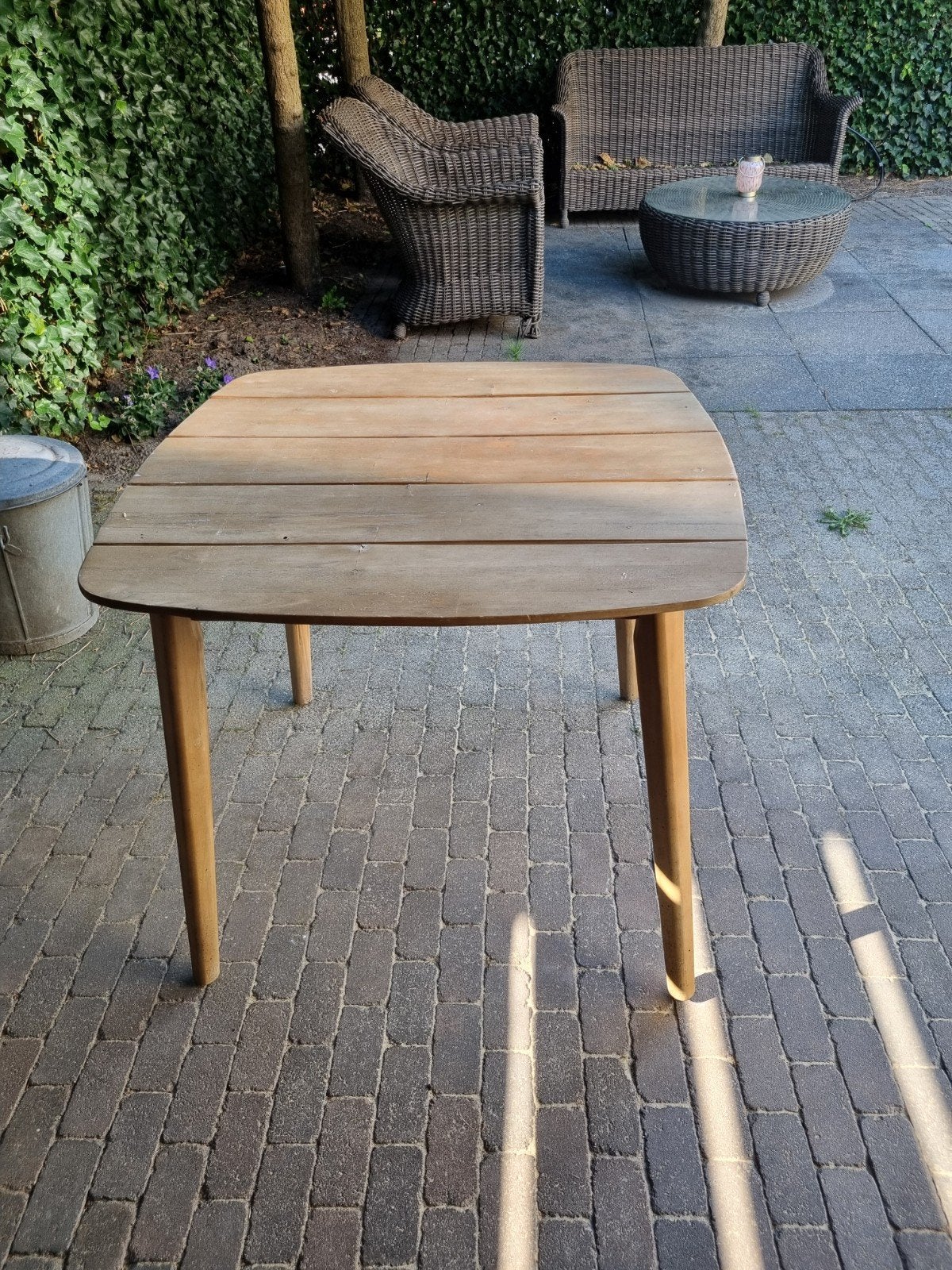 Tuintafel 'Lot' Leenbakker 90x90 - Zo goed als nieuw, Ophalen, Zo goed als nieuw, Rechthoekig, Hout
