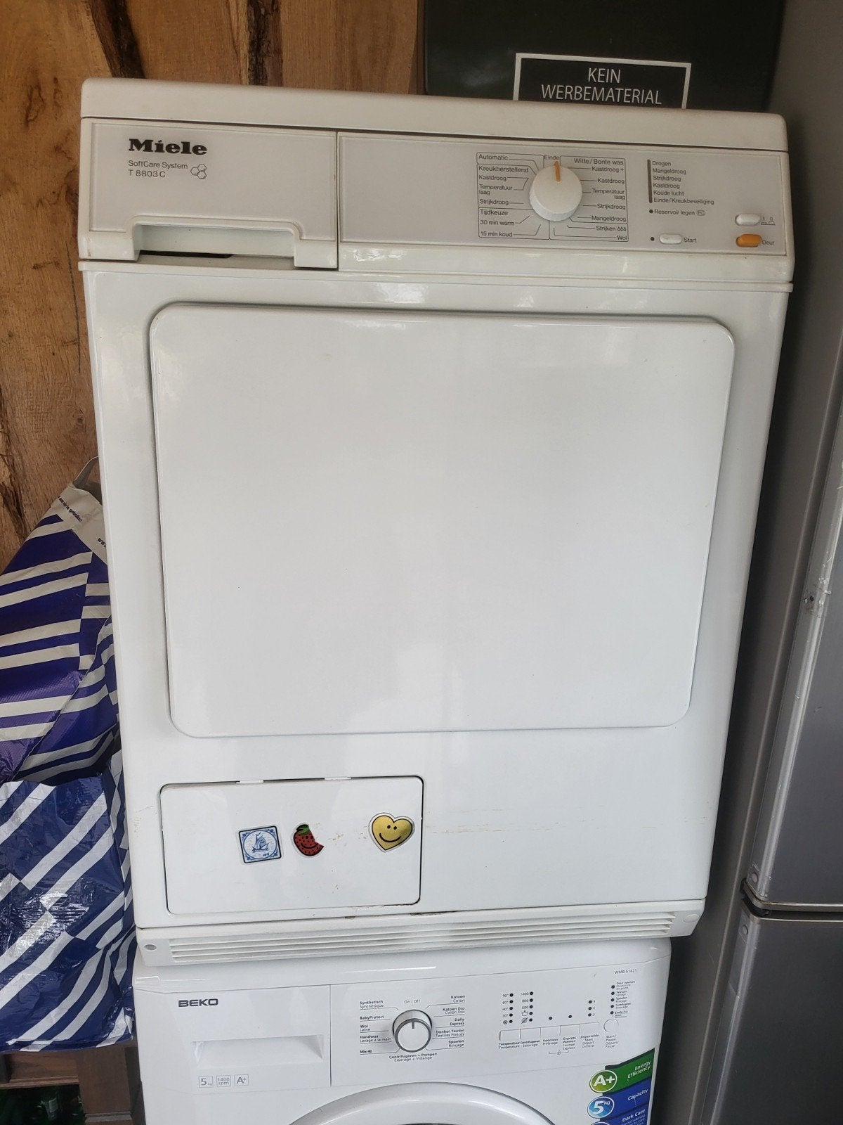 Miele SoftCare System T 8803 C droger in goede staat, Witgoed en Apparatuur, Wasdrogers, 6 tot 8 kg, Anti-kreukfase, Ophalen of Verzenden
