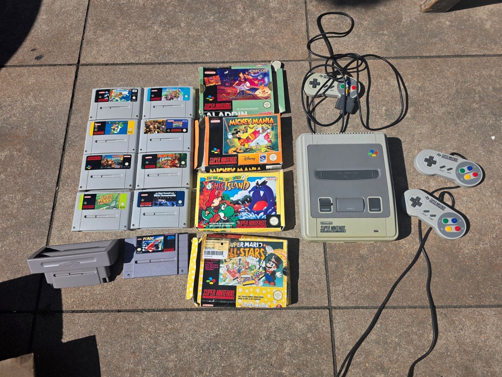 SNES console 2 controllers Mario boxed donkey kong, Ophalen of Verzenden, Gebruikt, Met 2 controllers