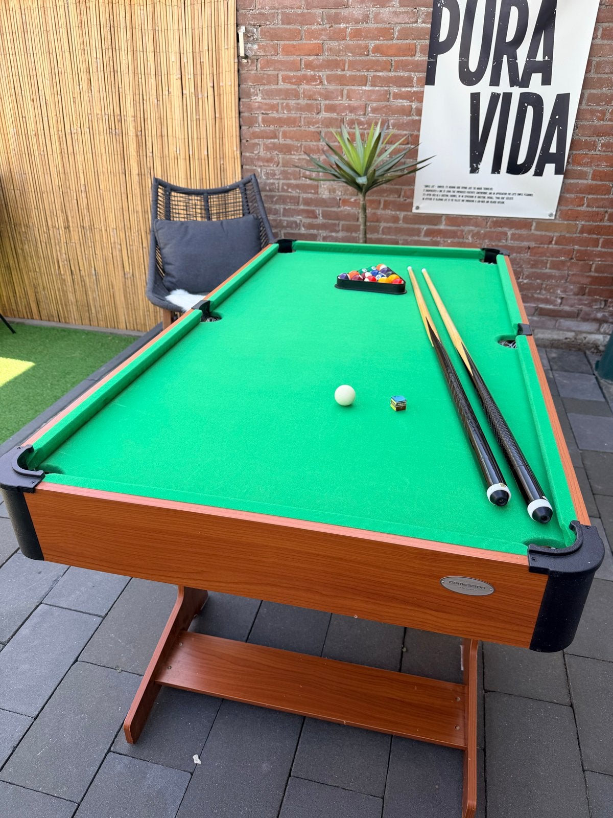 Inklapbare Gamesson pooltafel met accessoires, Sport en Fitness, Biljarten en Poolen, Ophalen, Gebruikt, Pooltafel