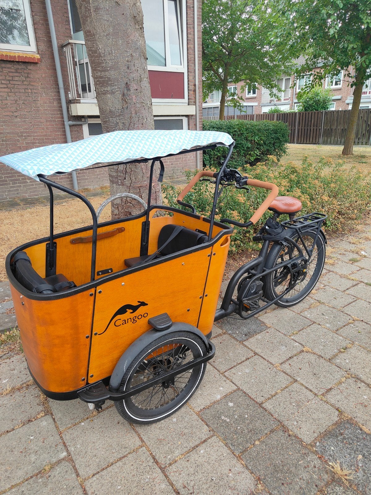 Elektrische bakfiets Cangoo Buckle 2022 met complete set, 4 kinderen of meer, Gebruikt, Huif, Ophalen