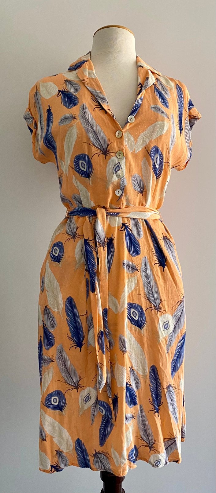 Mooie viscose King Louie jurk maat 36, Ophalen of Verzenden, Zo goed als nieuw, Knielengte, Maat 36 (S)