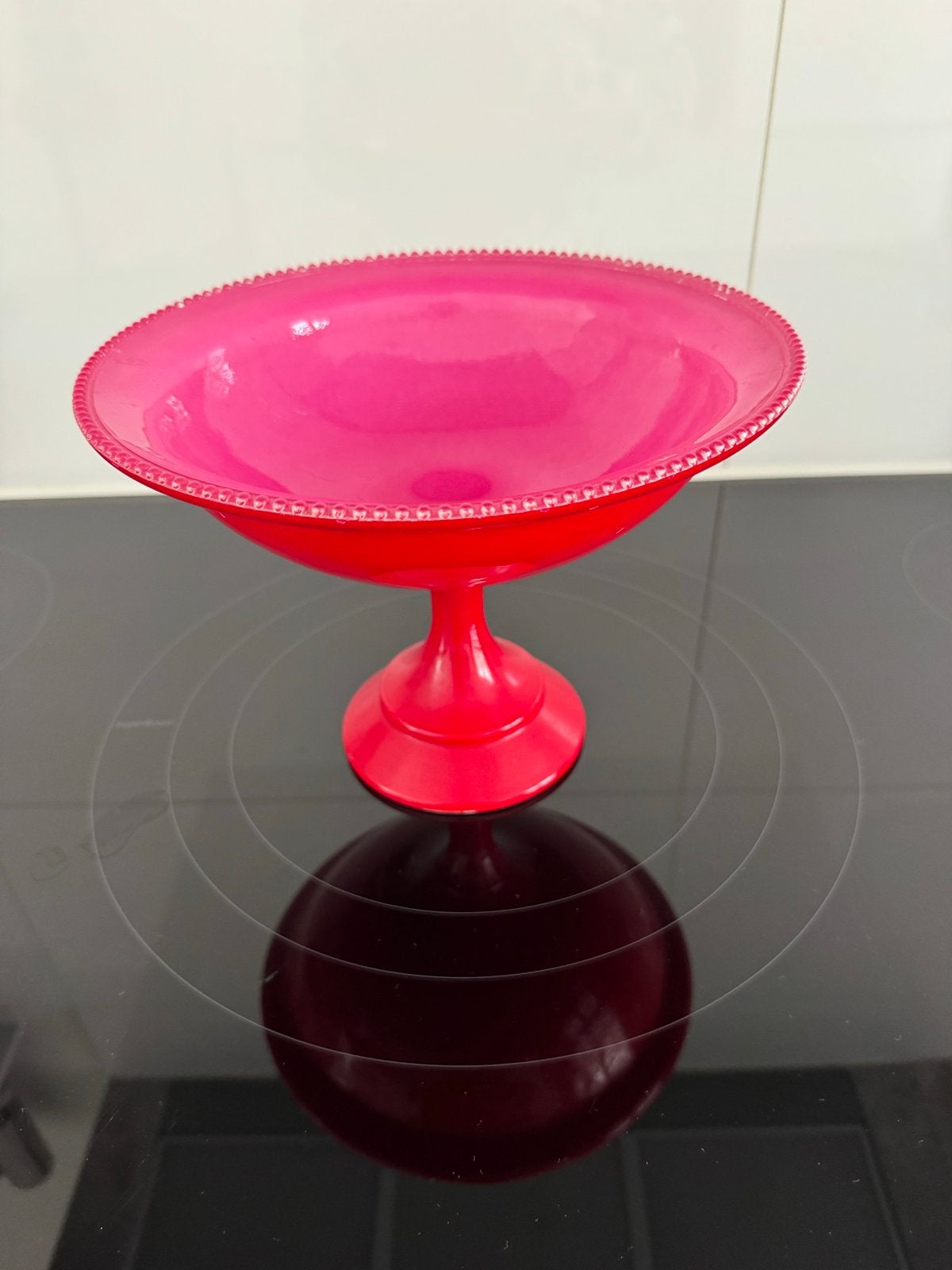 Decoratieve Glazen Fruitschaal - Roze/Rood, Antiek en Kunst, Ophalen