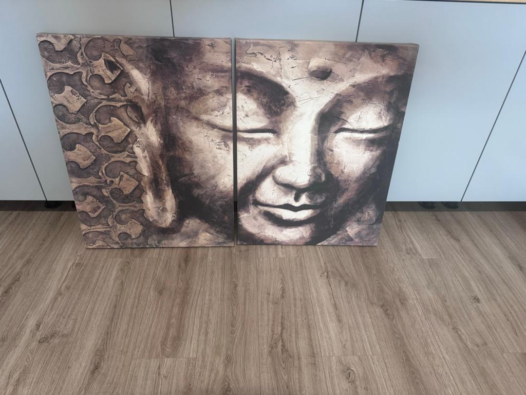Boeddha Canvas Schilderij - Juul en Hans Giclée, Ophalen of Verzenden