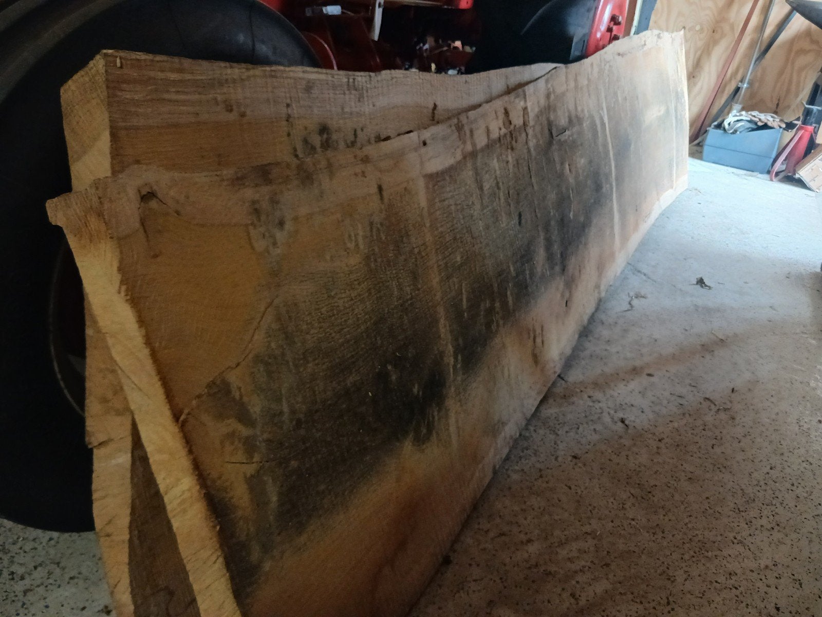 eike houten boomstamblad /bar blad mancave, Doe-het-zelf en Verbouw, Ophalen, Plank, 50 mm of meer, Minder dan 200 cm