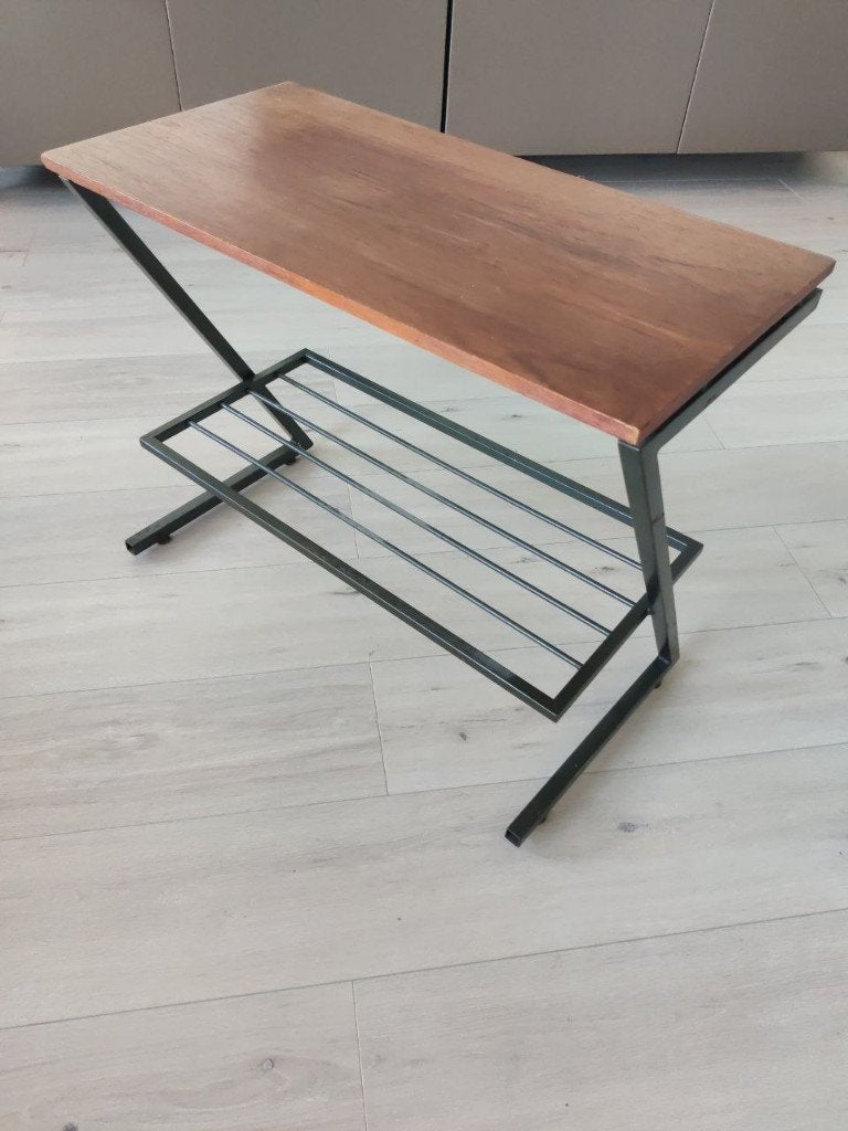 Vintage Tafel Tv Meubel jaren 60/70, Minder dan 55 cm, Gebruikt, Rond, Ophalen